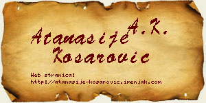 Atanasije Košarović vizit kartica